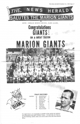 1969 Marion Giants football - commemorative section from the News Herald